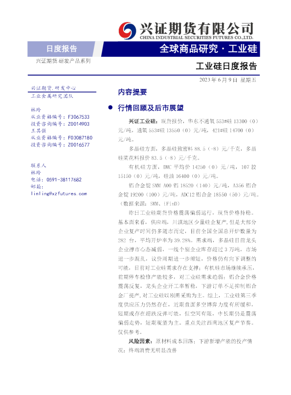 工业硅日度报告