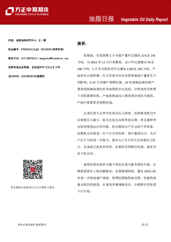 油脂日报