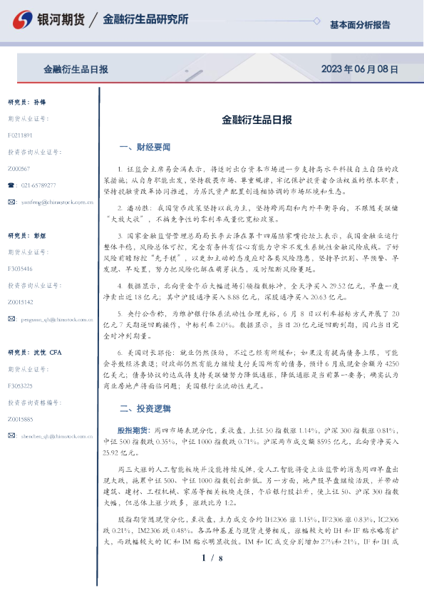 金融衍生品日报