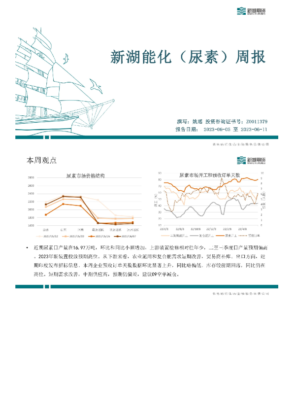 新湖能化（尿素）周报