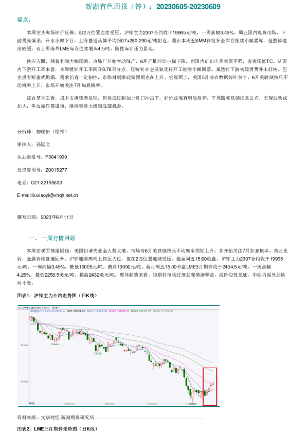 新湖有色周报（锌）
