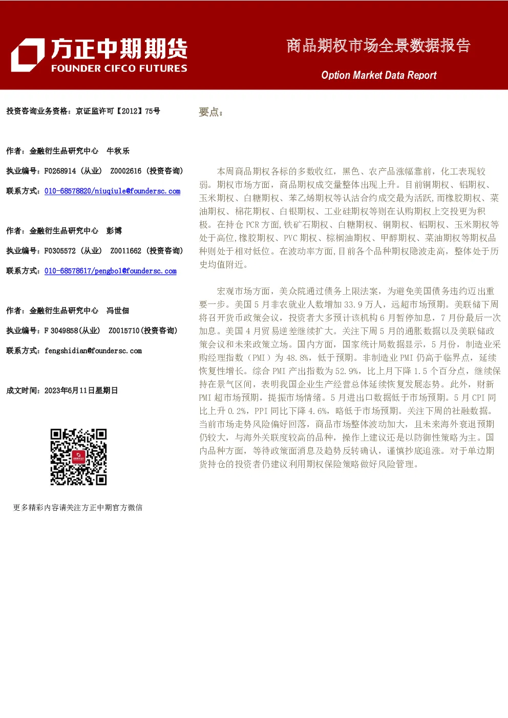 商品期权市场全景数据报告