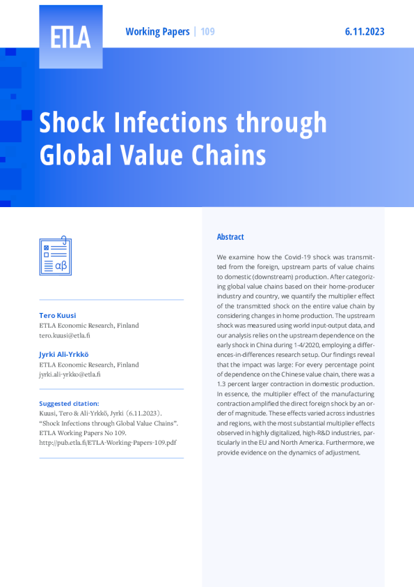 通过全球价值链的休克感染
