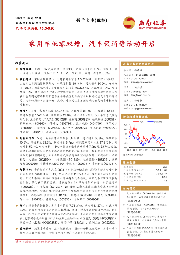 乘用车批零双增，汽车促消费活动开启