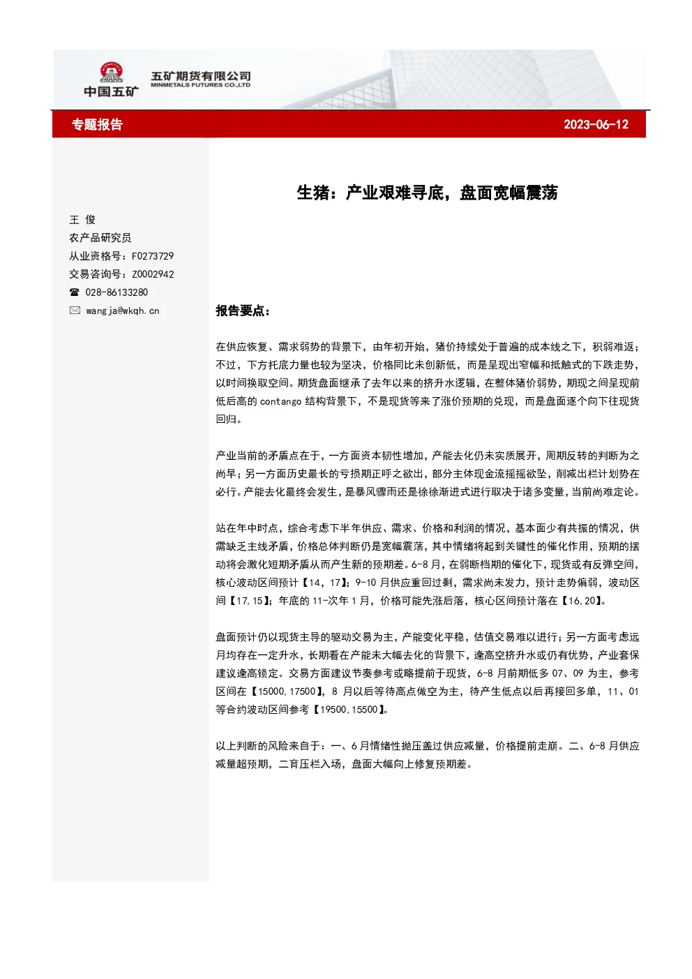 报告封面