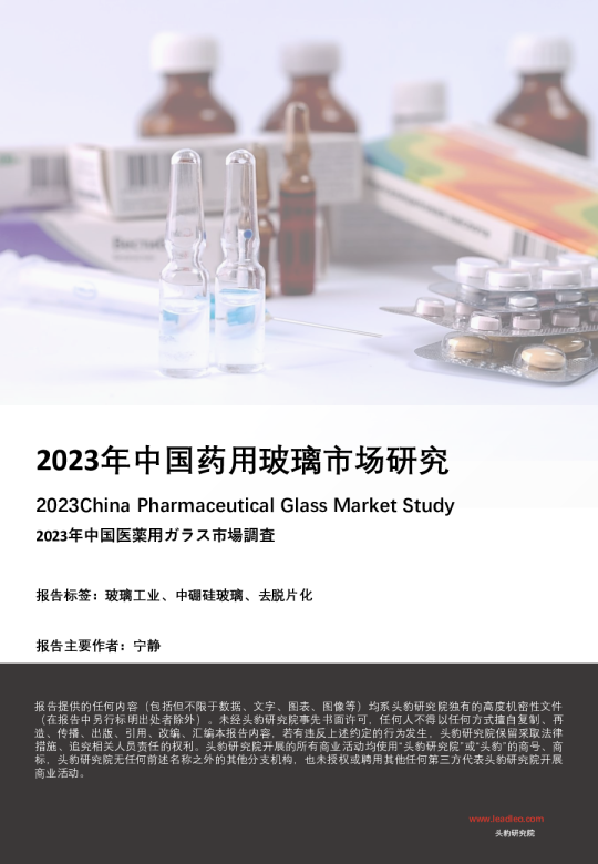 2023年中国药用玻璃市场研究