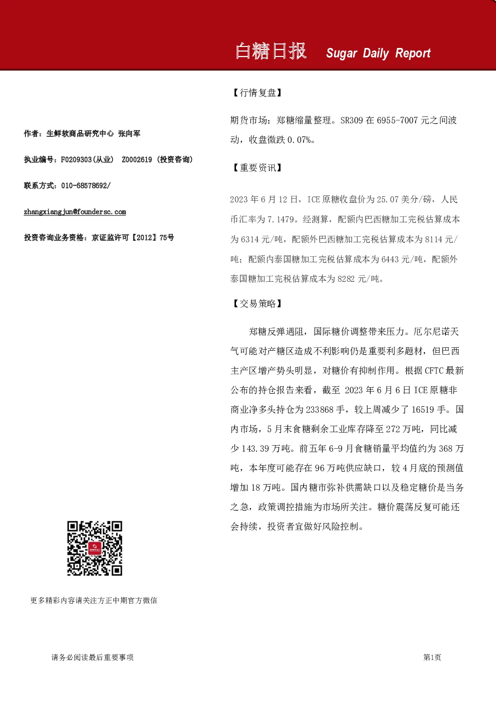 白糖日报