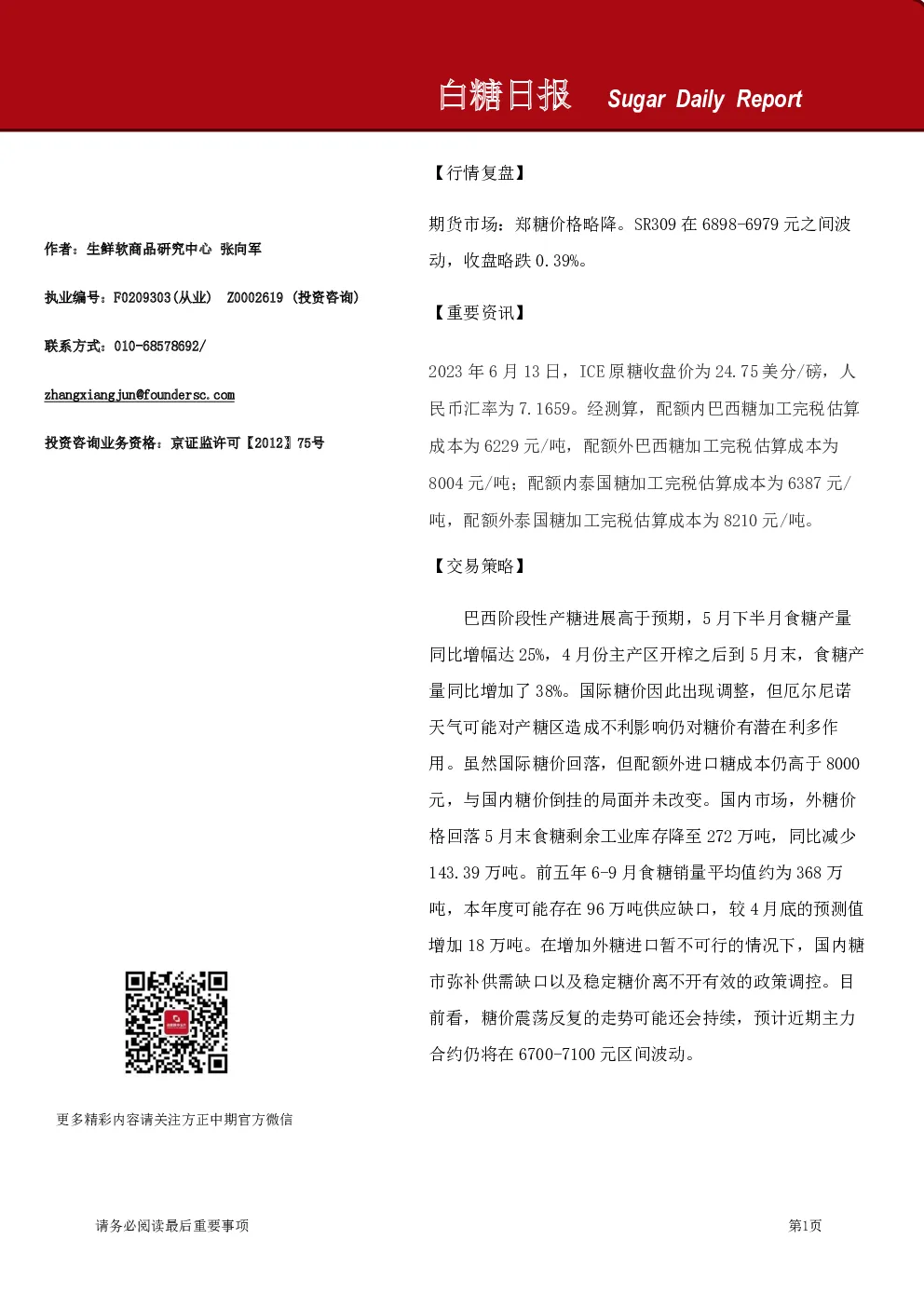 白糖日报