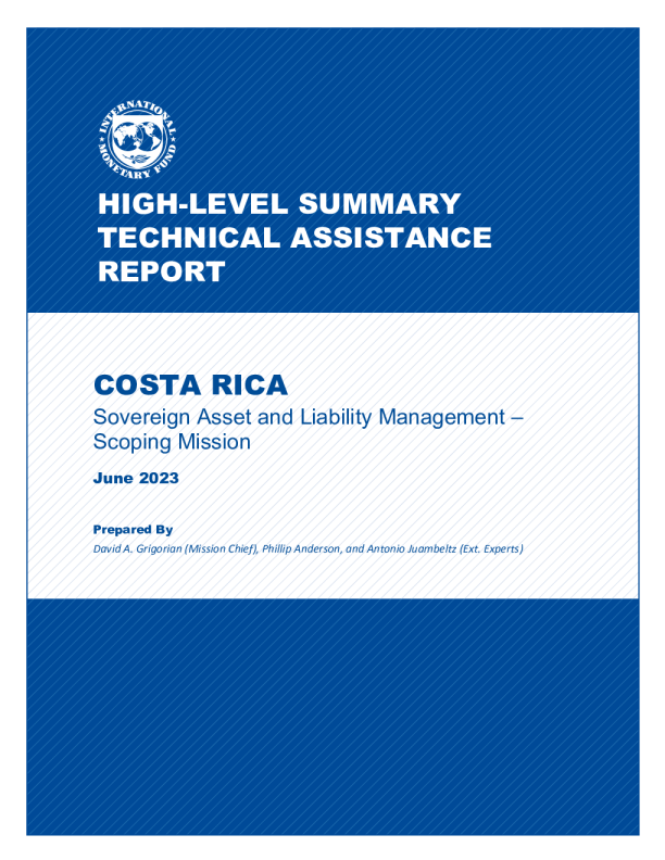 哥斯达黎加 ： 主权资产和负债管理 - 范围界定任务