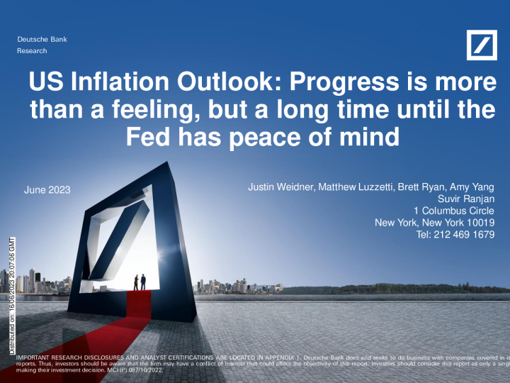 美国通胀展望 ： 进展不仅仅是一种感觉 ， 但很长一段时间美联储才能安心