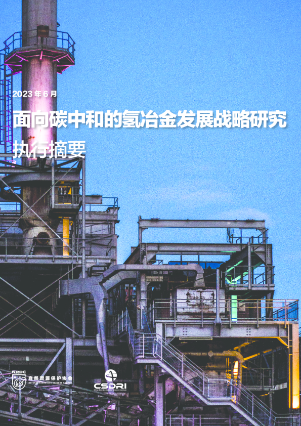 面向碳中和的氢冶金发展战略研究