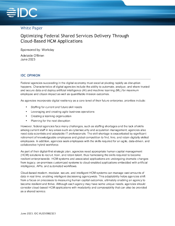 通过基于云的 HCM 应用程序优化联邦共享服务交付