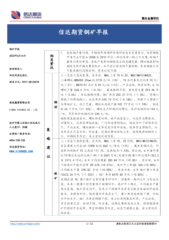 钢矿早报