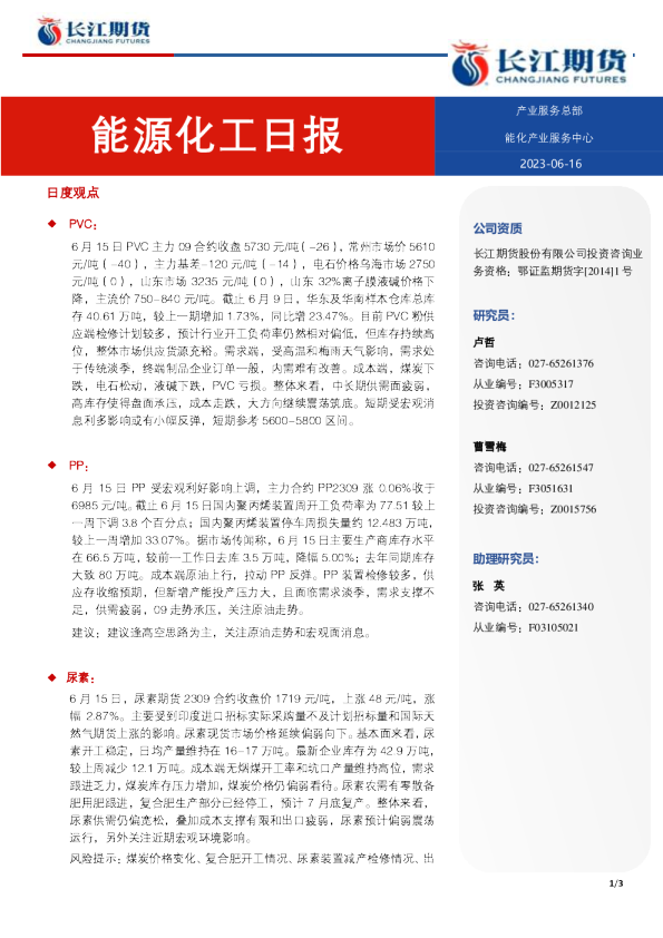 能源化工日报