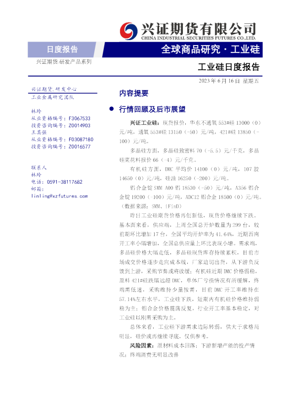 工业硅日度报告