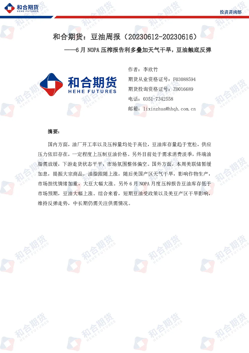 报告封面
