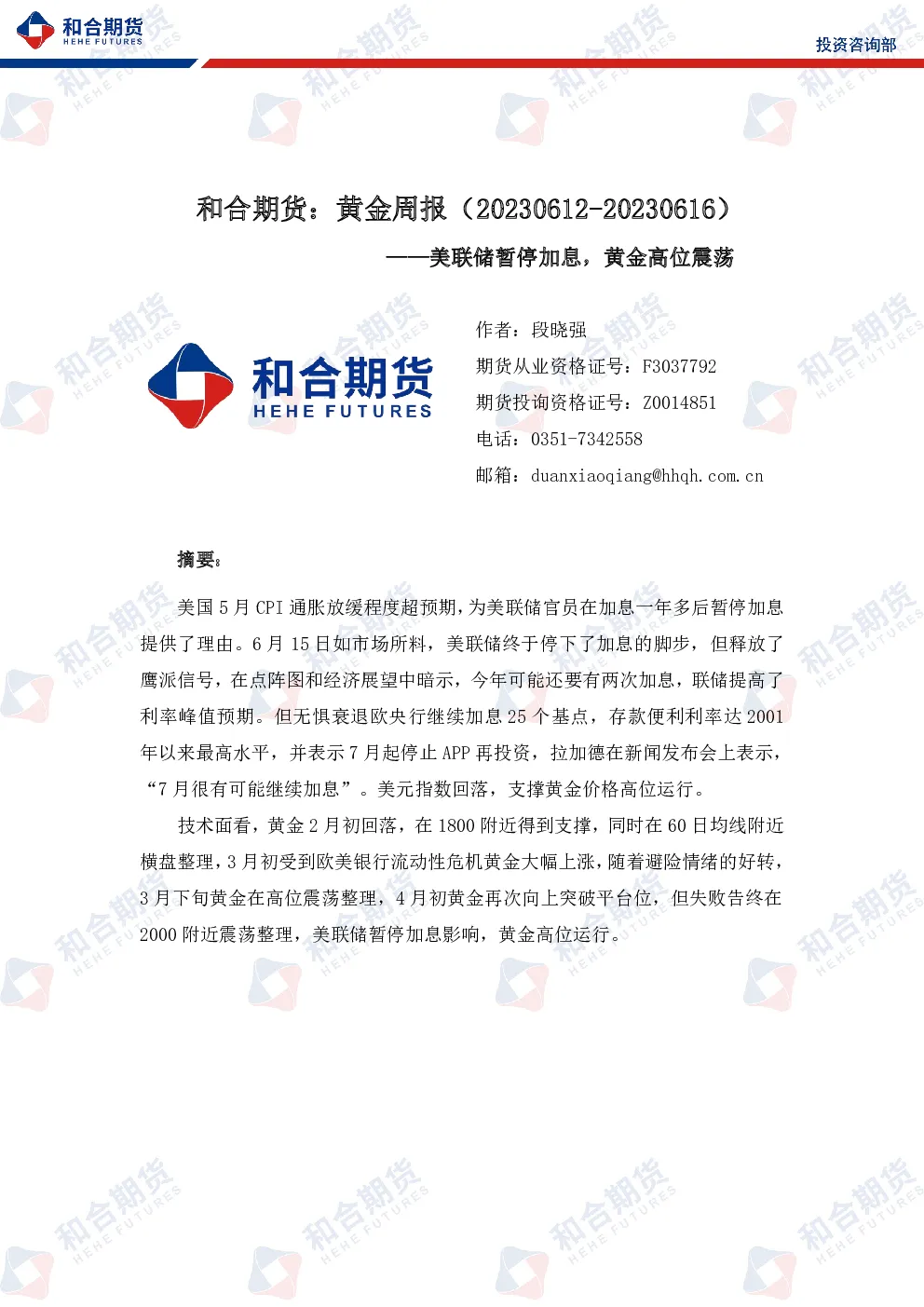 报告封面