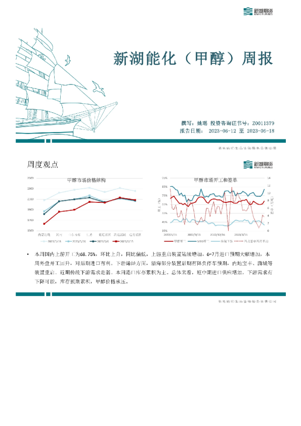 新湖能化（甲醇）周报