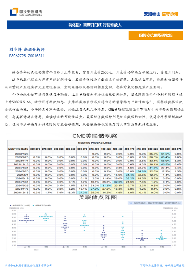 氧化铝：喜迎开门红，行情难放大