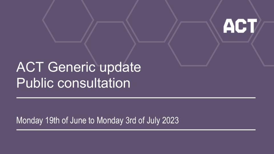 咨询：ACT通用方法更新