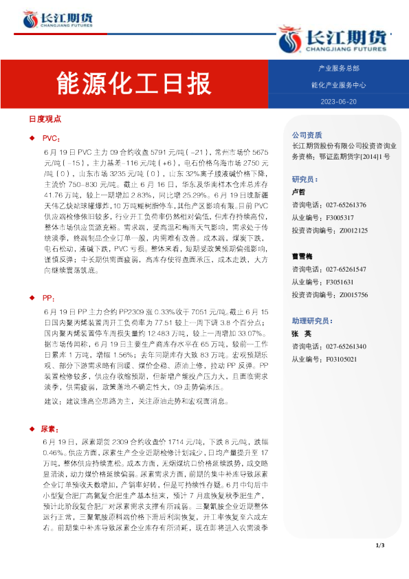 能源化工日报