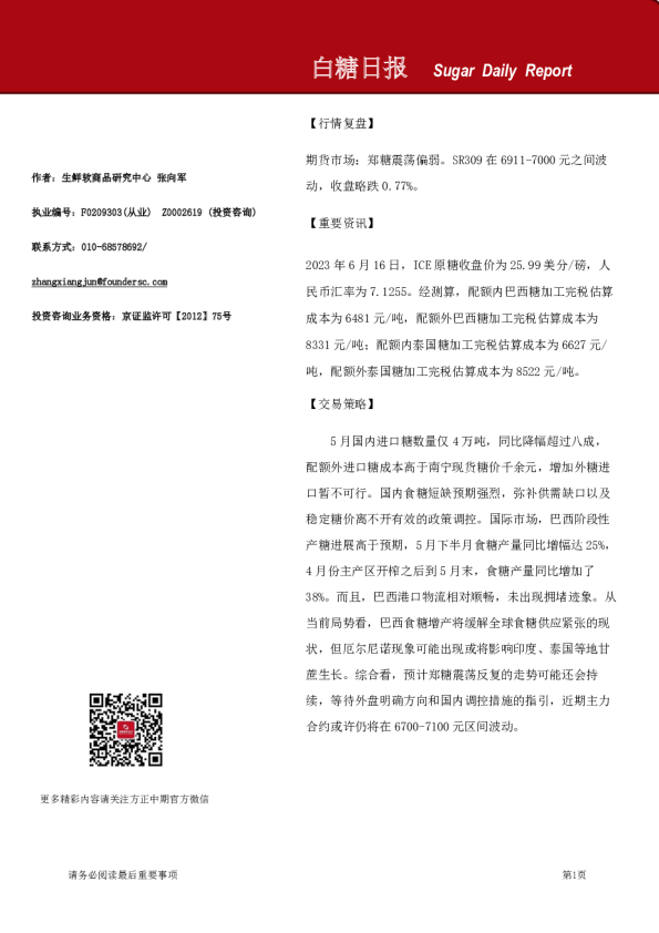 白糖日报