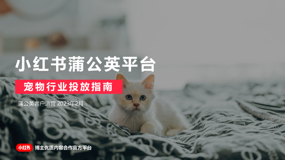 小红书蒲公英宠物行业投放指南