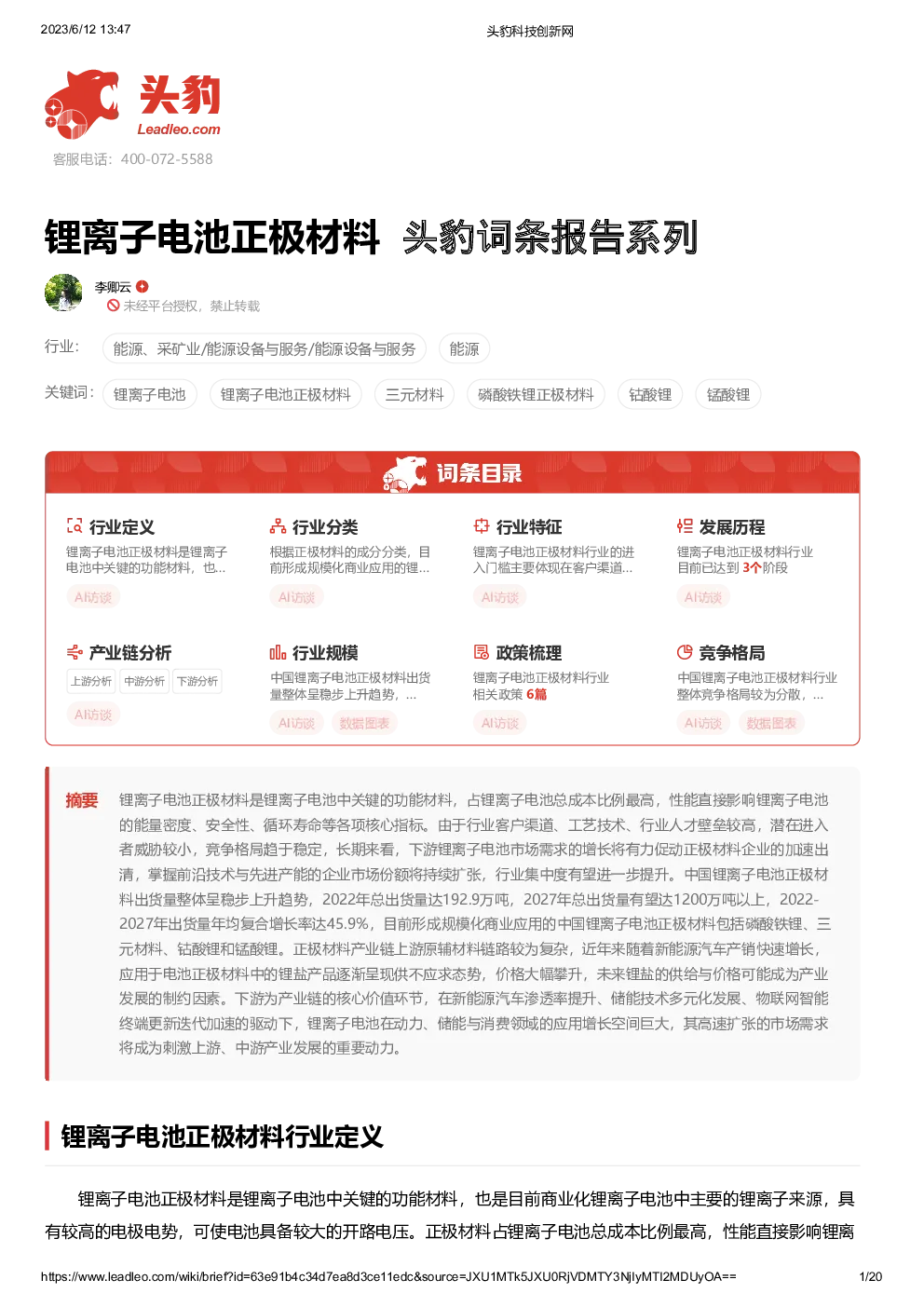 报告封面