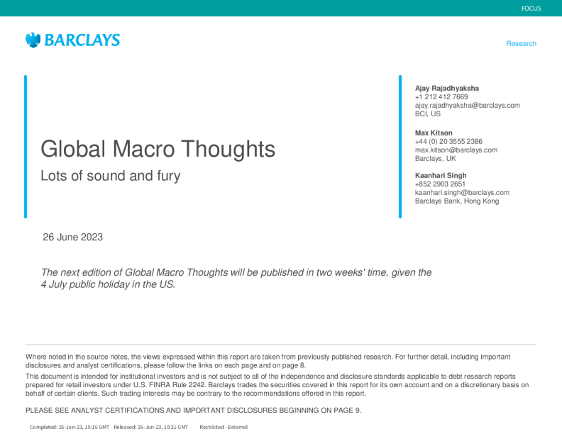 全球宏观思考 ： 声势浩大