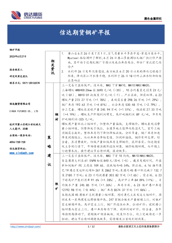 钢矿早报