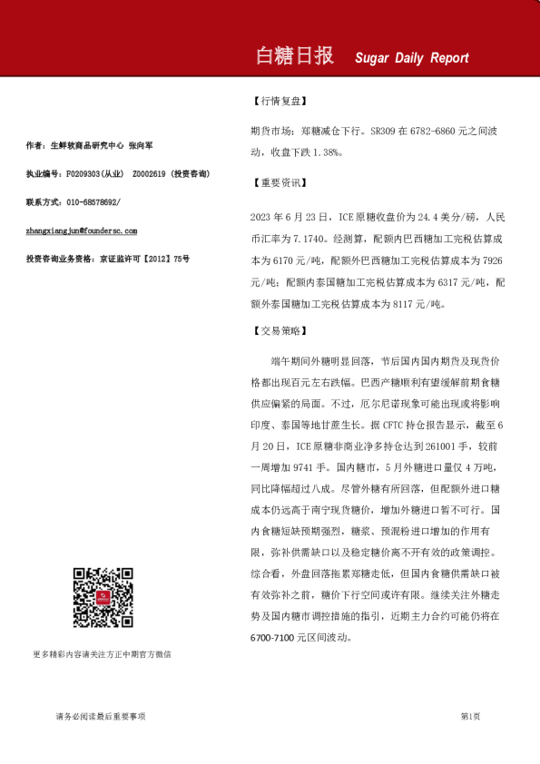 白糖日报
