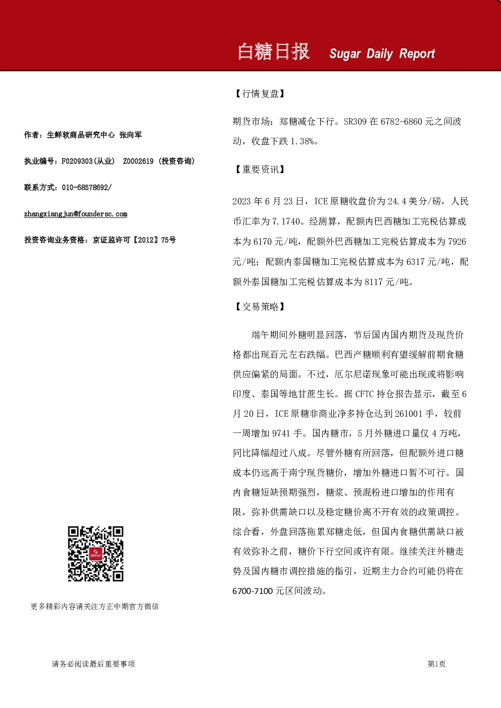 白糖日报