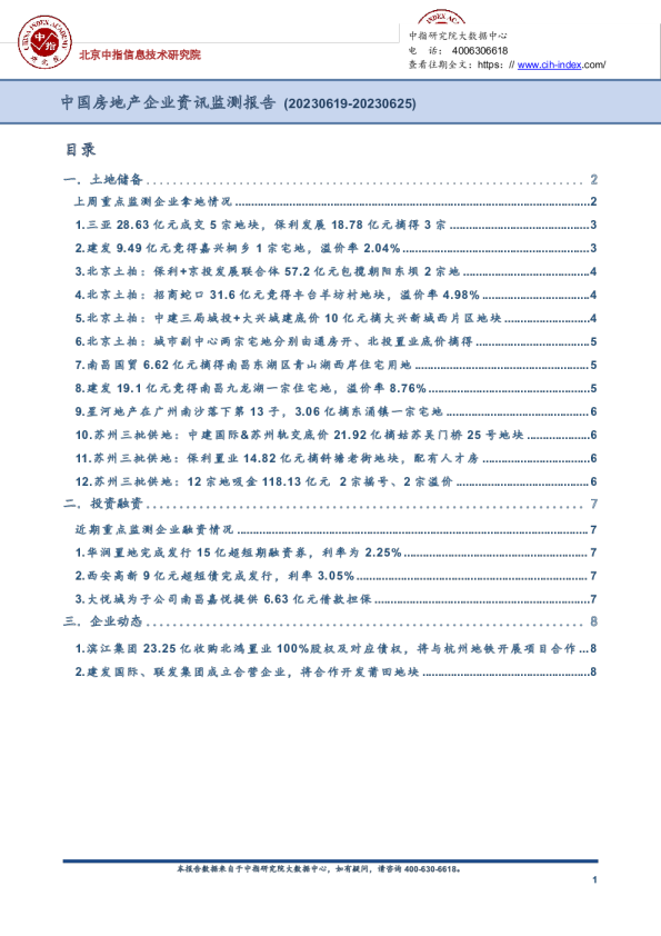 中国房地产企业资讯监测报告