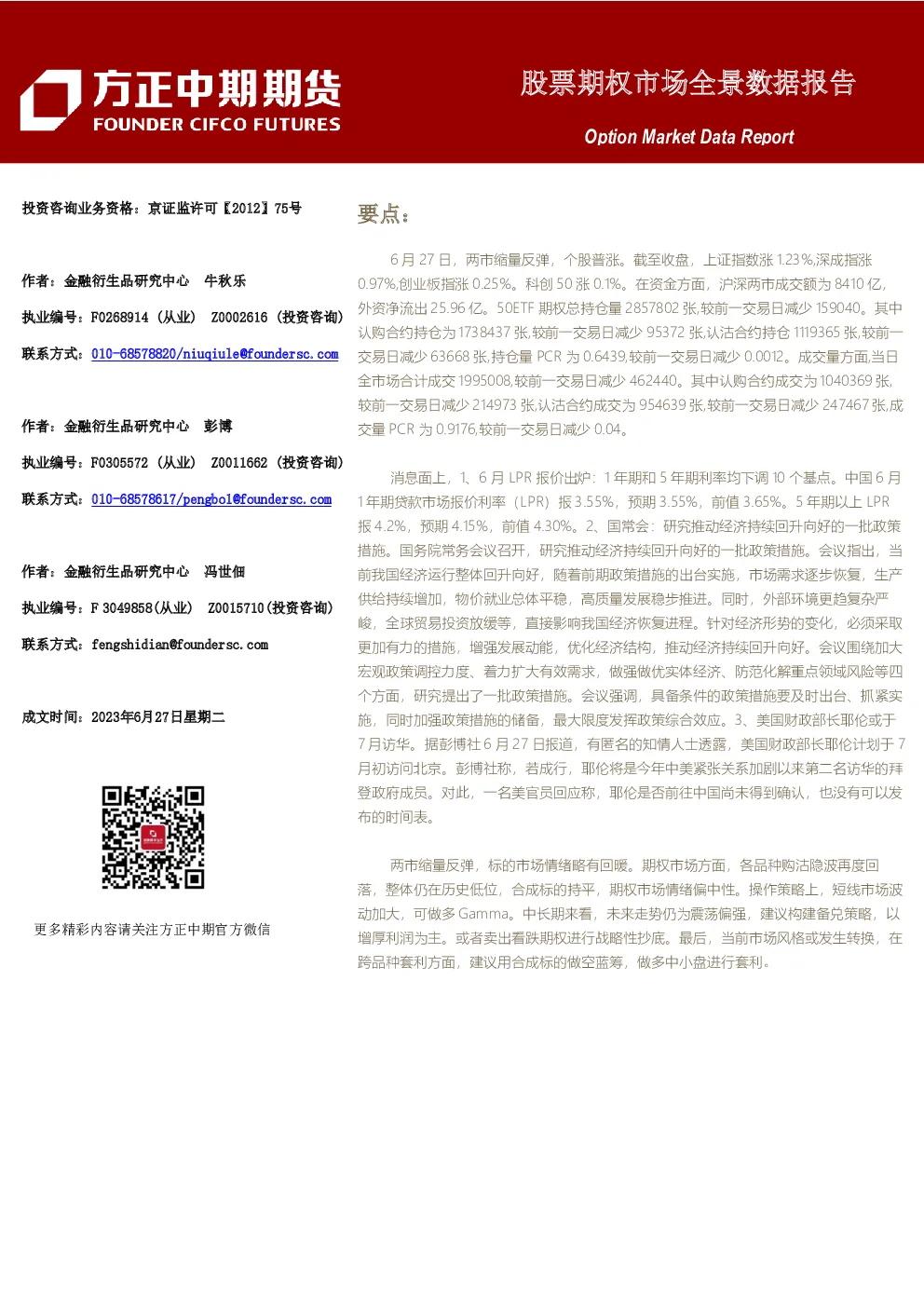 股票期权市场全景数据报告