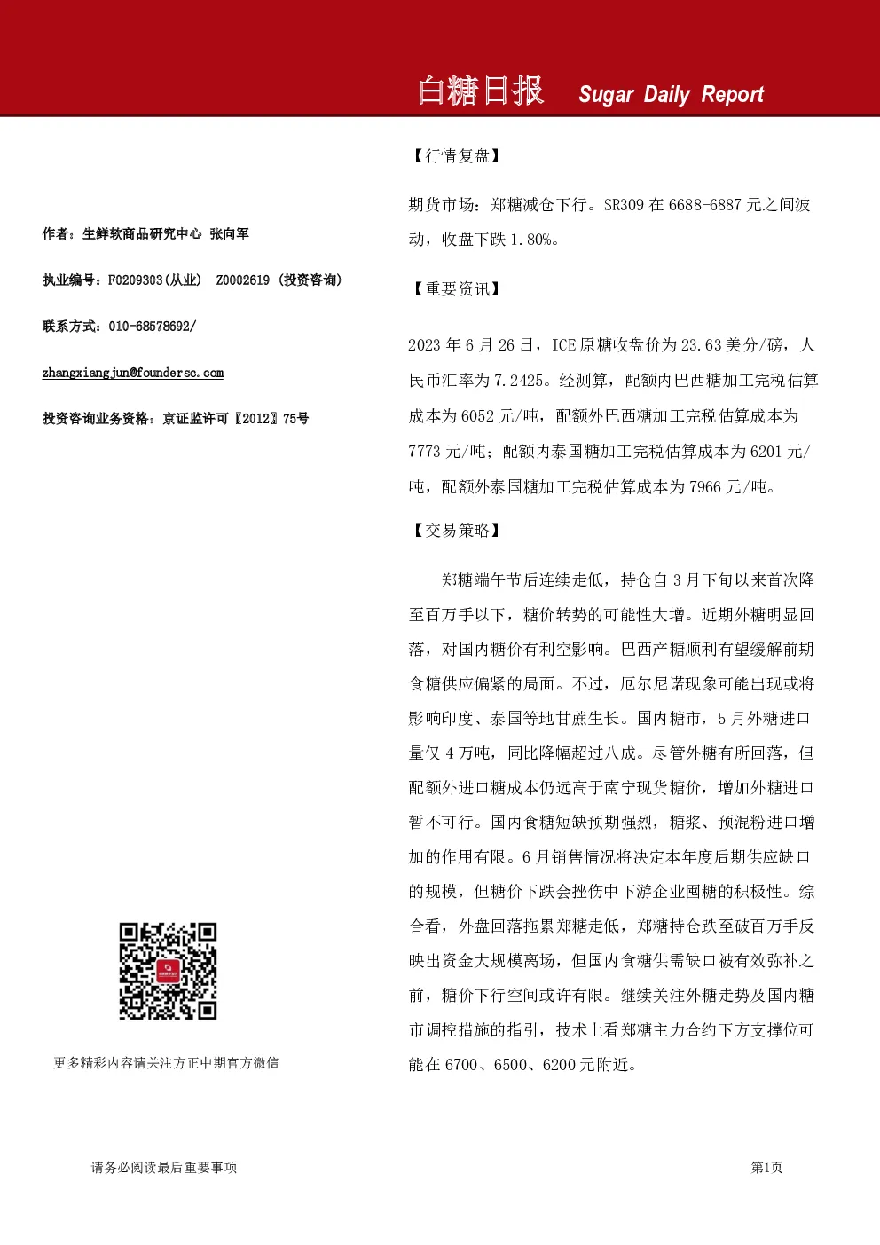 白糖日报