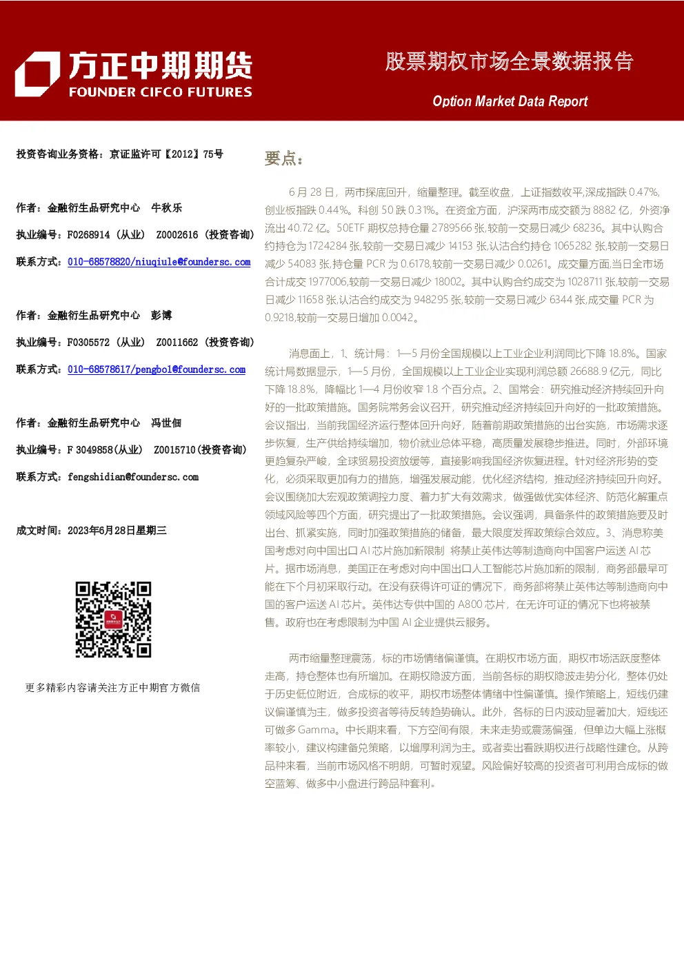 股票期权市场全景数据报告