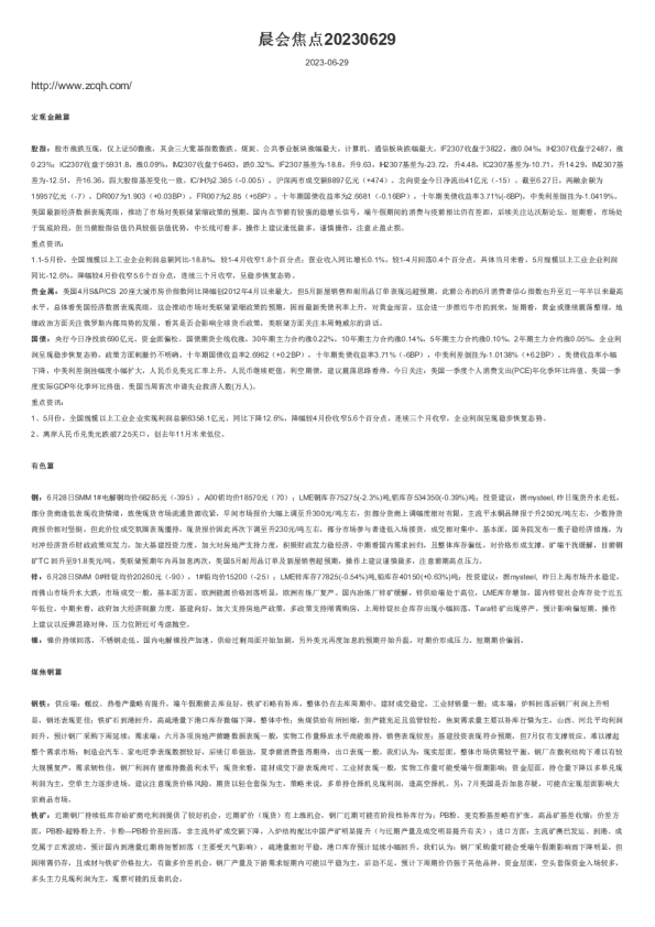晨会焦点