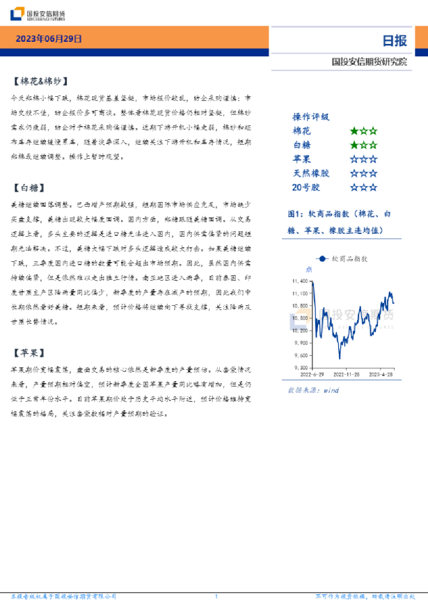 国投安信期货软商品日报