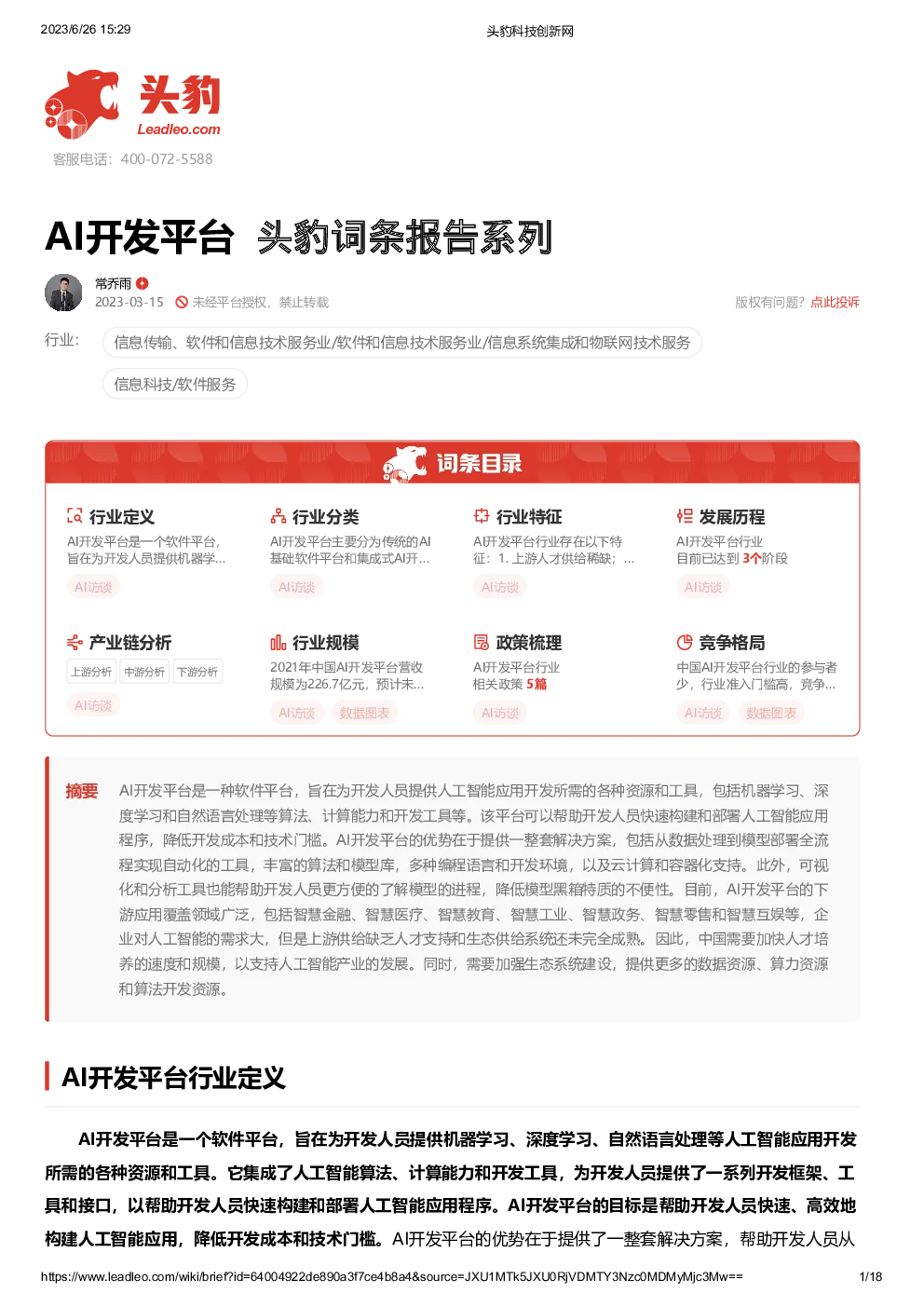 报告封面