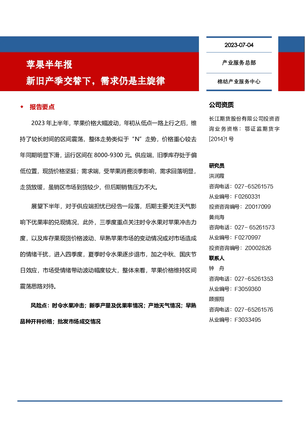 报告封面
