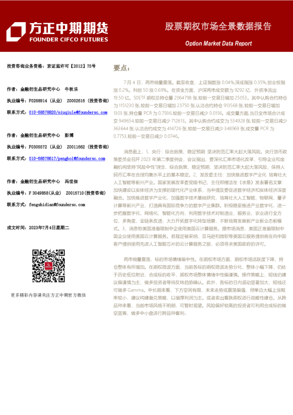 股票期权市场全景数据报告