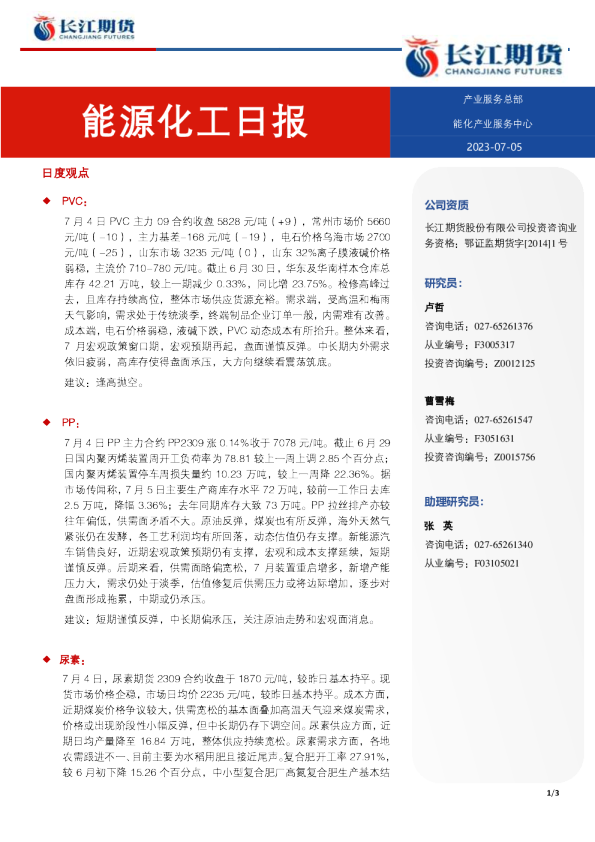 能源化工日报
