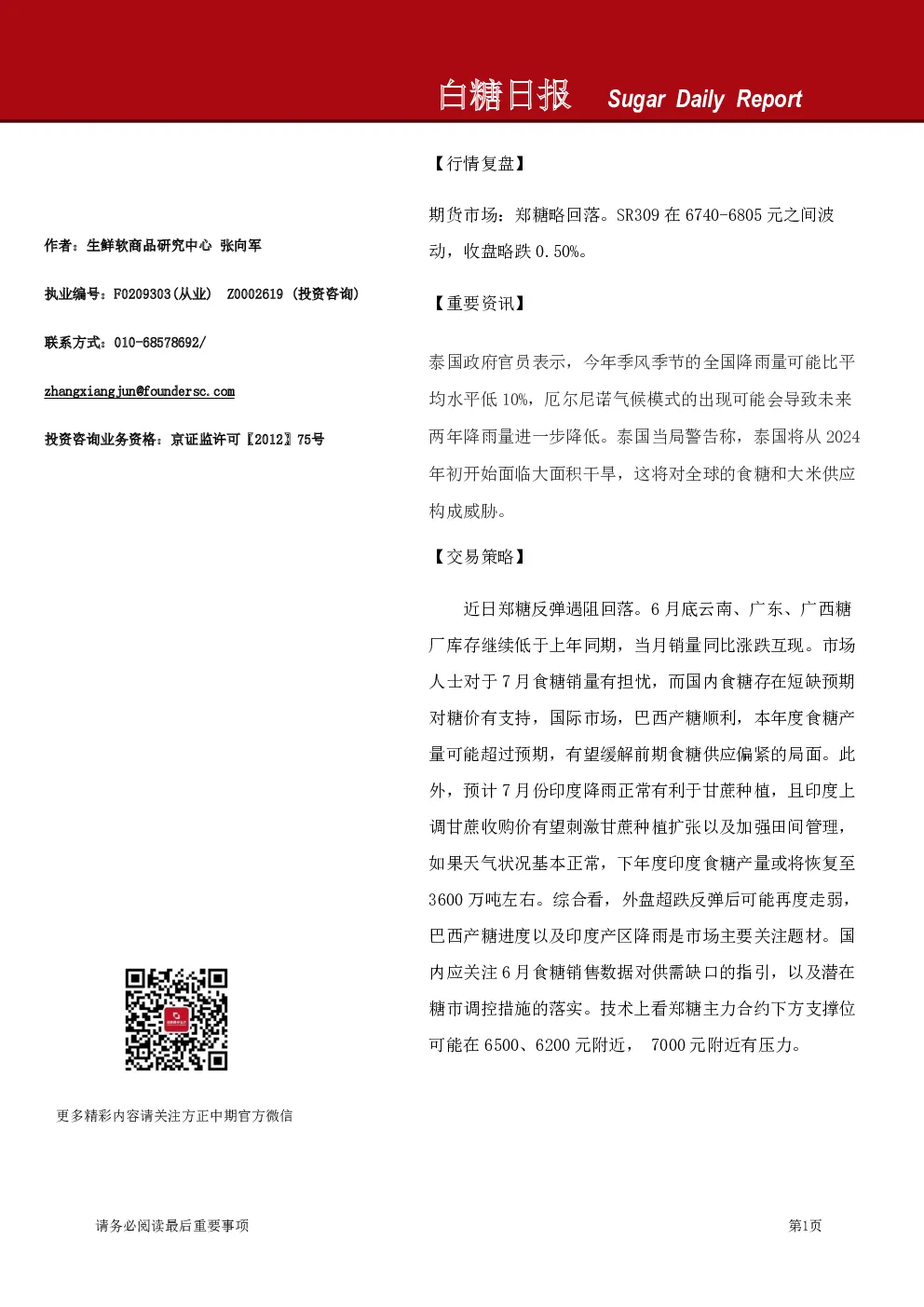 白糖日报