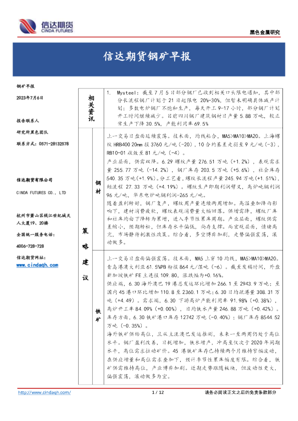 钢矿早报