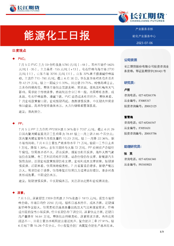 能源化工日报