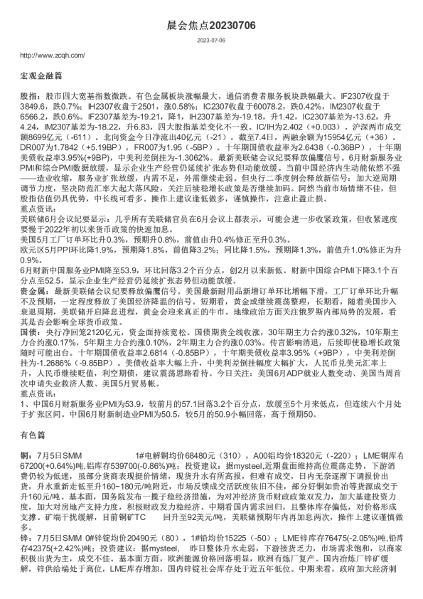 晨会焦点