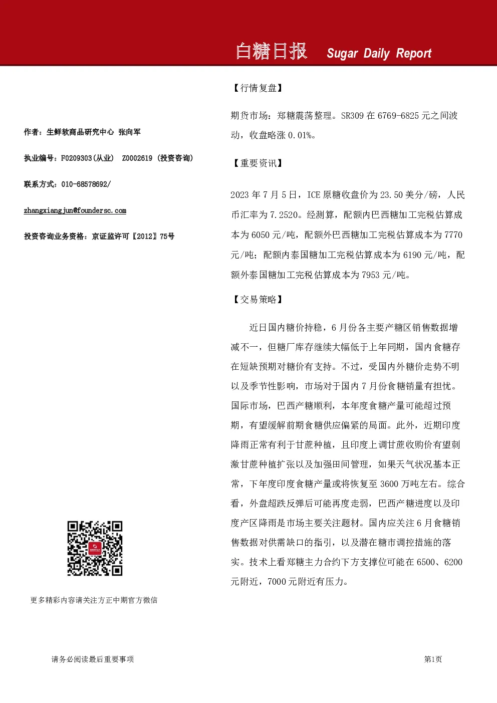 白糖日报