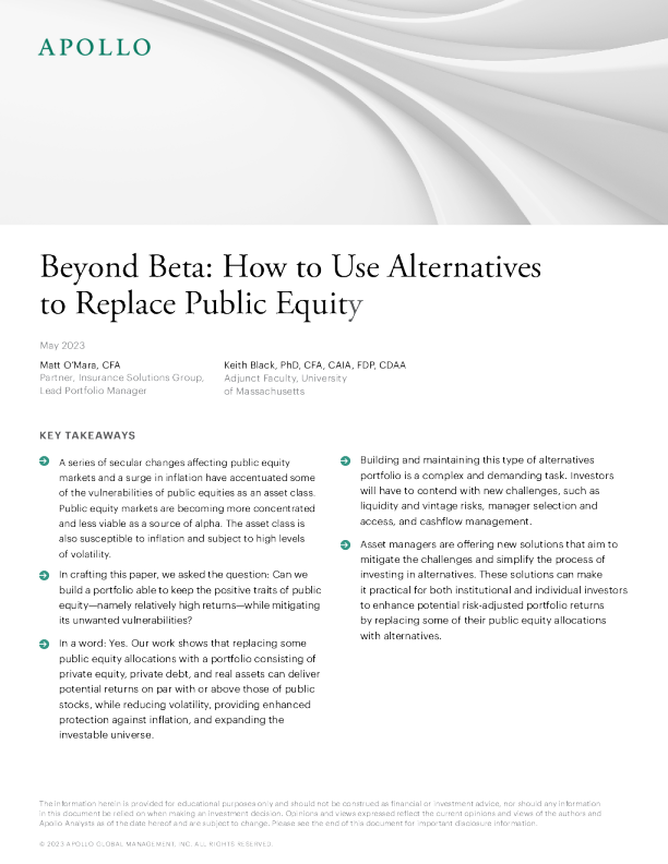 超越贝塔：如何使用替代品来取代公共股权