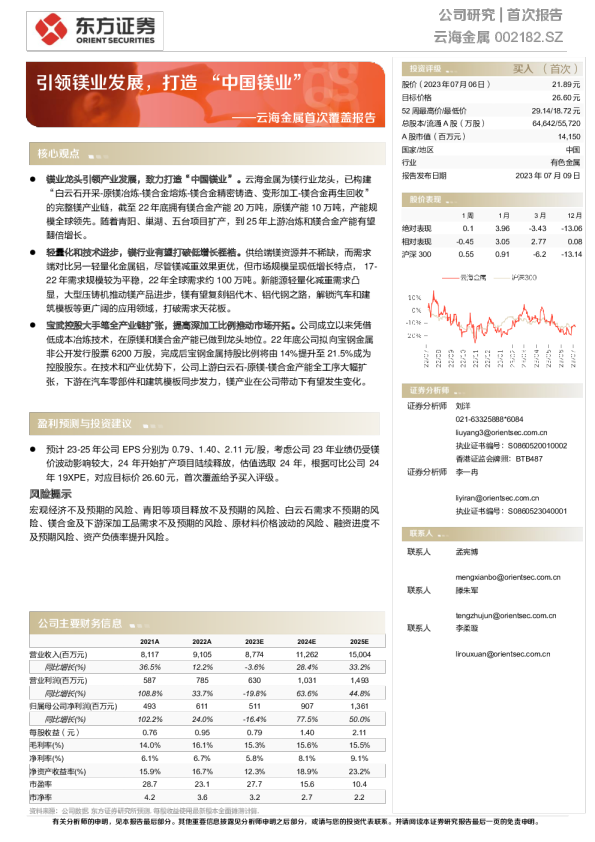 引领镁业发展，打造“中国镁业”