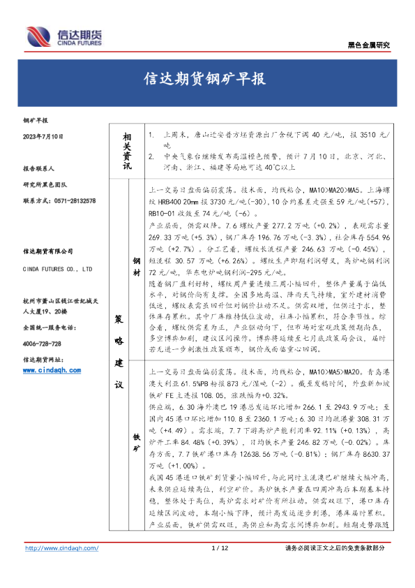 钢矿早报